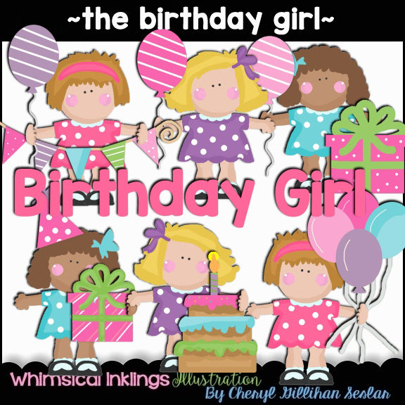 Collezione di clipart per ragazze di compleanno