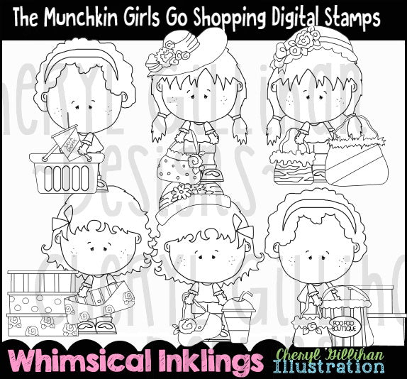 The Munchkin Girls Go Shopping...Digital Stamp