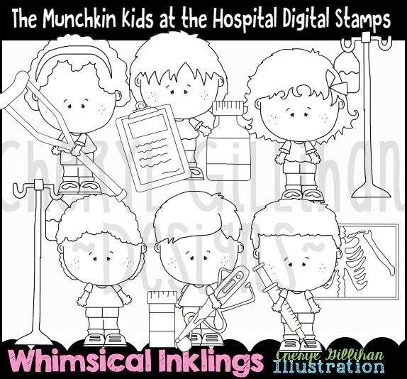 The Munchkin Kids At The Hospital...Digital Stamps