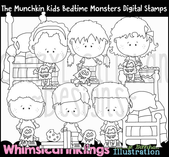 I Munchkin Kids Bedtime Monsters_Timbri digitali