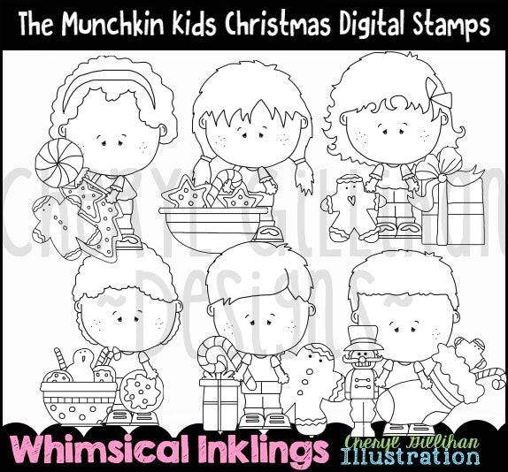 Los niños Munchkin Navidad_Sellos digitales