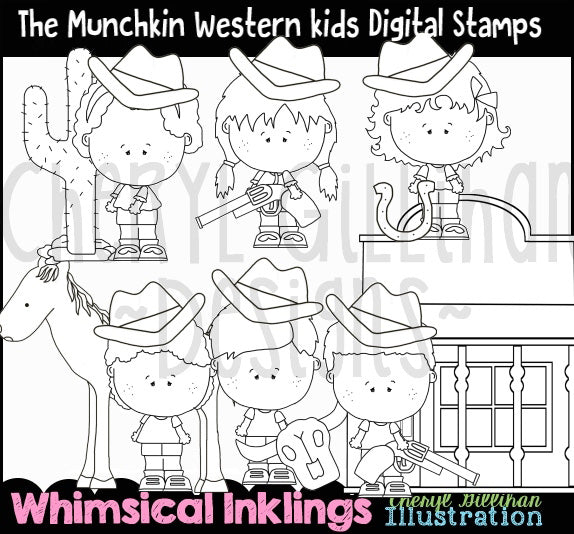 The Munchkin Kids Western Cowboys_Digital Stamps