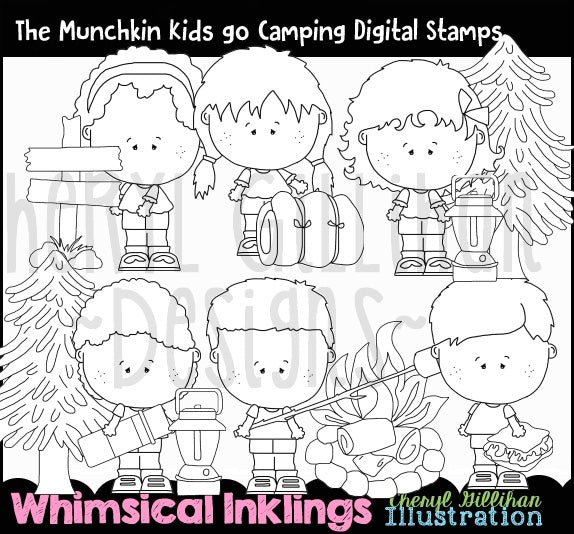 The Munchkin Kids Go Camping_Digital Stamps