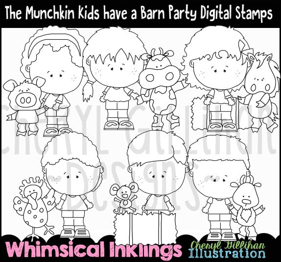The Munchkin Kids Have A Barn Party_Digital Stamps