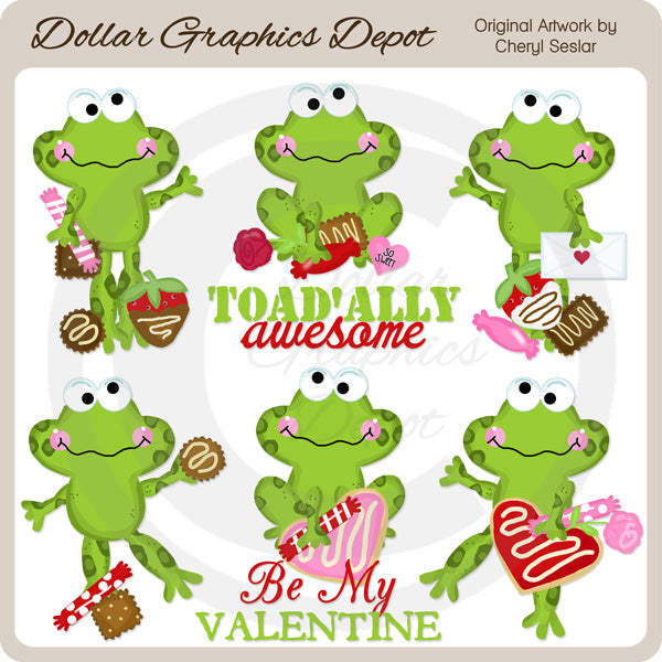 Toadally Awesome Valentine - Clip Art