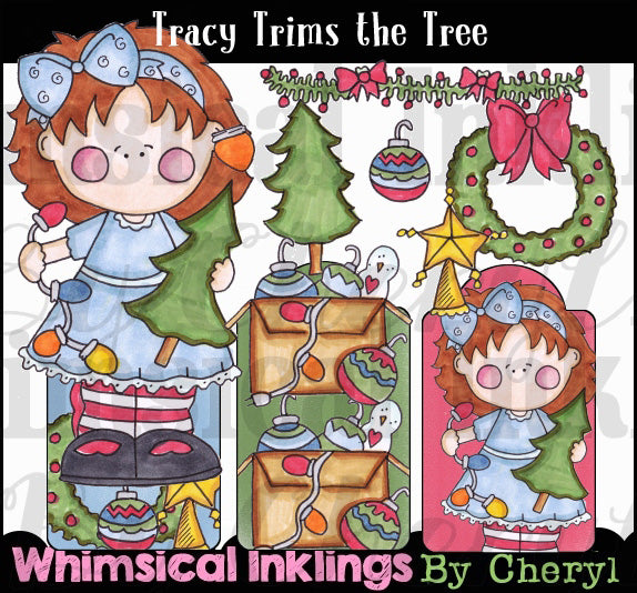 Tracy Trim The Tree...Hand Colored Graphic Collection