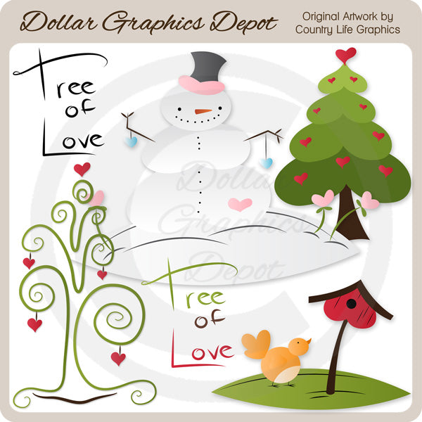 Tree of Love - Clip Art