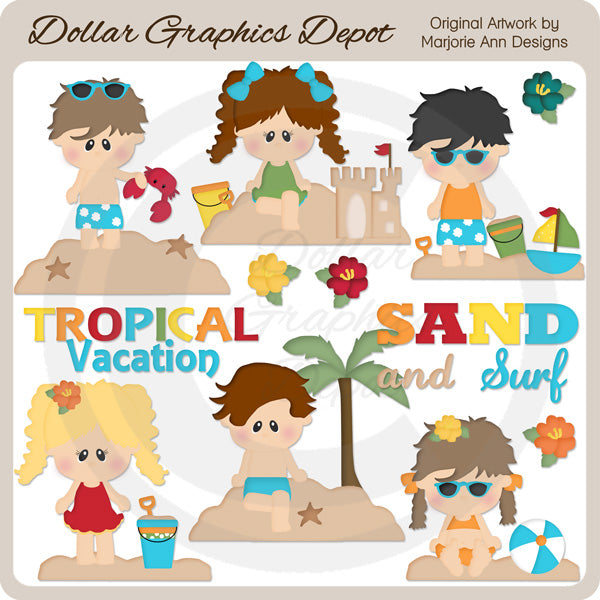 Tropical Vacation 1 - Clip Art