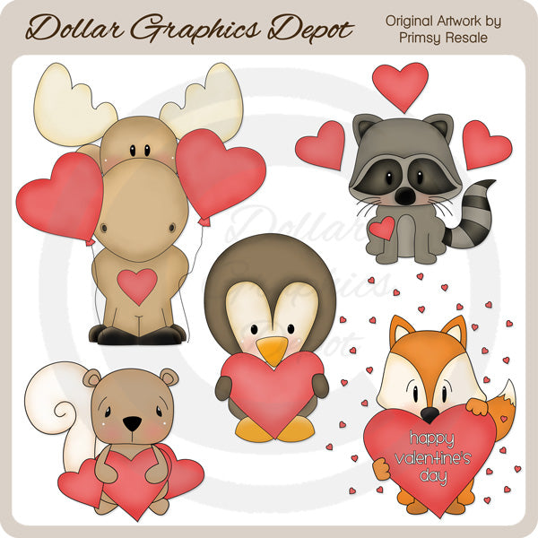 Valentine Animals - Clip Art