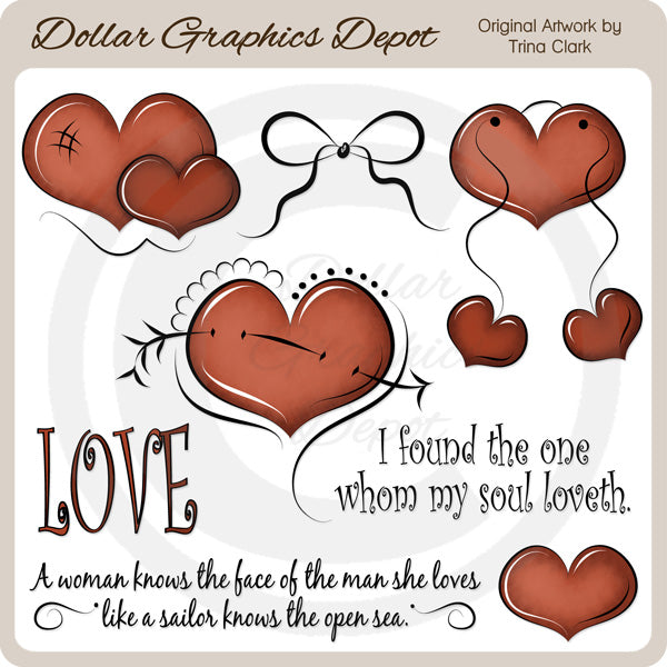 Valentine Hearts - Clip Art