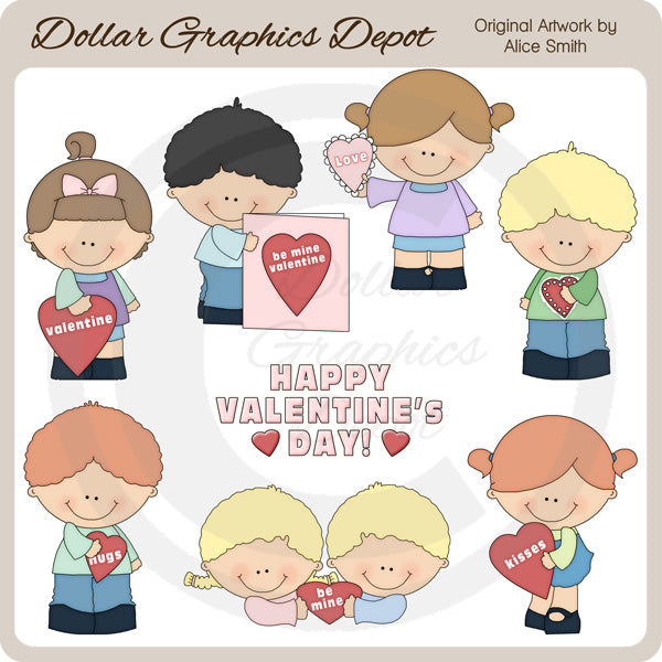 Niños De San Valentín - Clipart