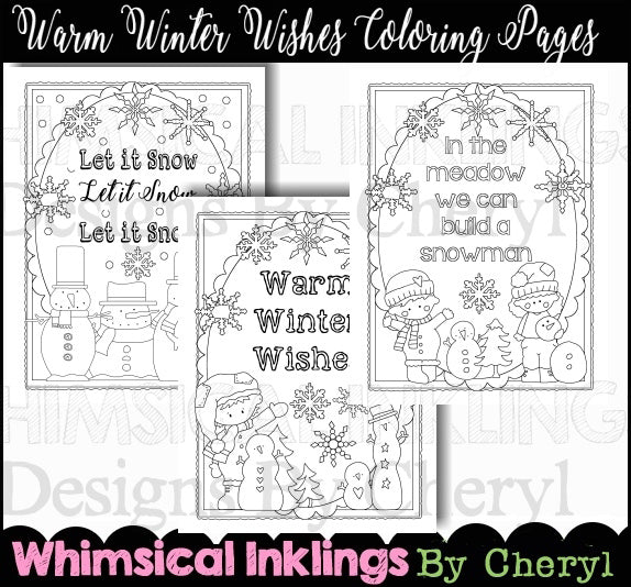 Warm Winter Wishes...Coloring Pages  *WI