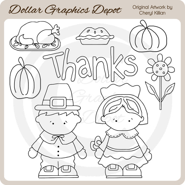 We Give Thanks - Digital Stamps