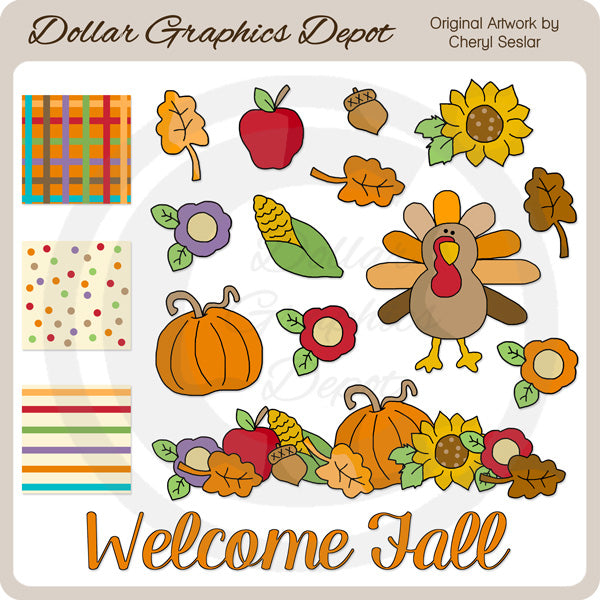 Welcome Fall - Clip Art