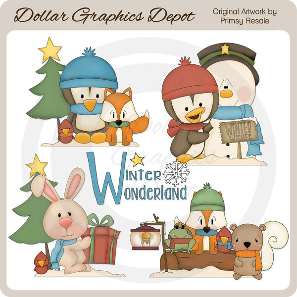 Winter Wonderland Critters 1 - Clip Art