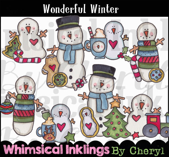 Wonderful Winter...Hand Colored Graphic Collection