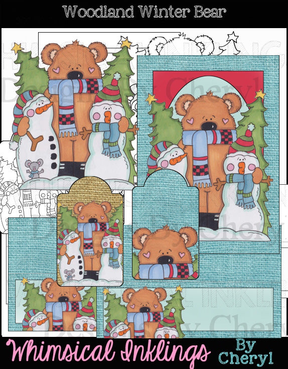 Woodland Winter Bear Printable Set